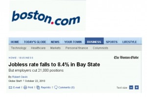 MA jobless rate falls in September 2010