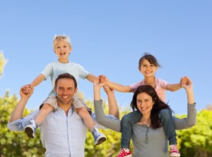 family having fun