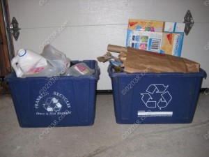 Franklin MA dual stream recycling bins