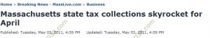 MA tax collections soar april 2011