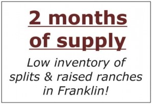 inventory split raised ranch homes for sale Franklin MA 2013 first half