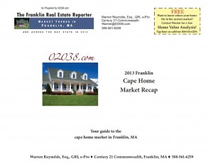 Frankln MA cape home market recap 2013 cover