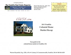 Frankln MA colonial home market recap 2013 cover