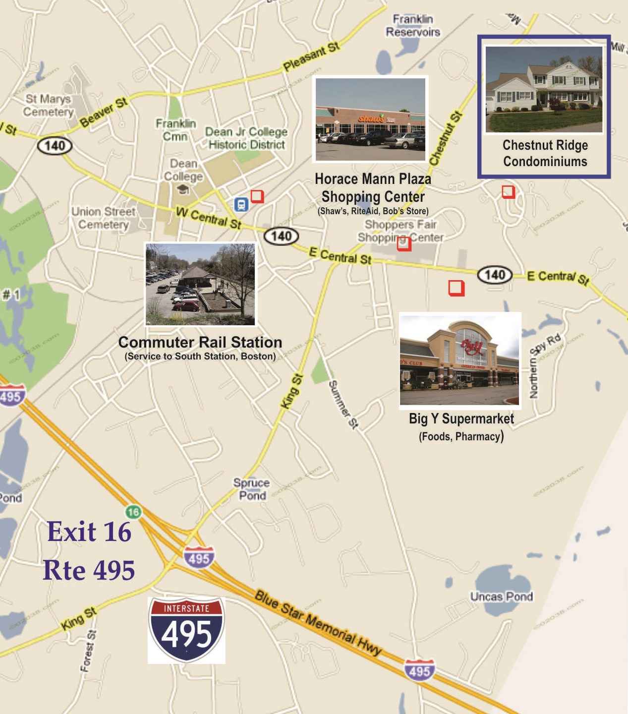 Chestnut Ridge Condos enjoy superb location in Franklin, MA ... Chestnut Ridge Condos Franklin MA - location